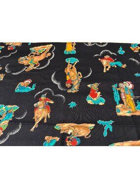 Cowboy & Native American Themed Cotton Fabric 1/2 yard x 44" Black Craft
